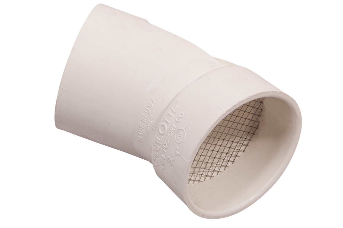 AO SMITH 100109077:K,ELBOW,PVC,45 DEG,W/SCREEN (replaces 9003005005)