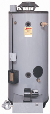 RHEEM GX90-550A: 90 GALLON, 550,000 BTU, ASME, NATURAL GAS, LO NOX, WATER HEATER WITH 10" VENT
